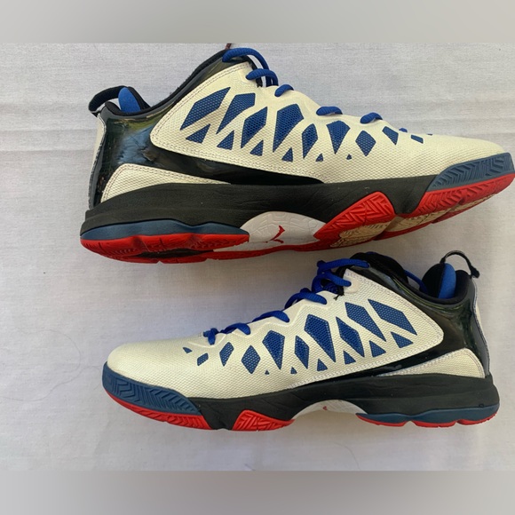 NIKE - JORDAN CP3.VI CHRIS PAUL WHITE/WHITE-GAME Blue Red - Picture 3 of 11